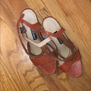 Orange and brown wedges